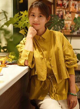 【燕处超然】25秋季新款女装衬衫两件套轻奢棉麻简约文艺国风