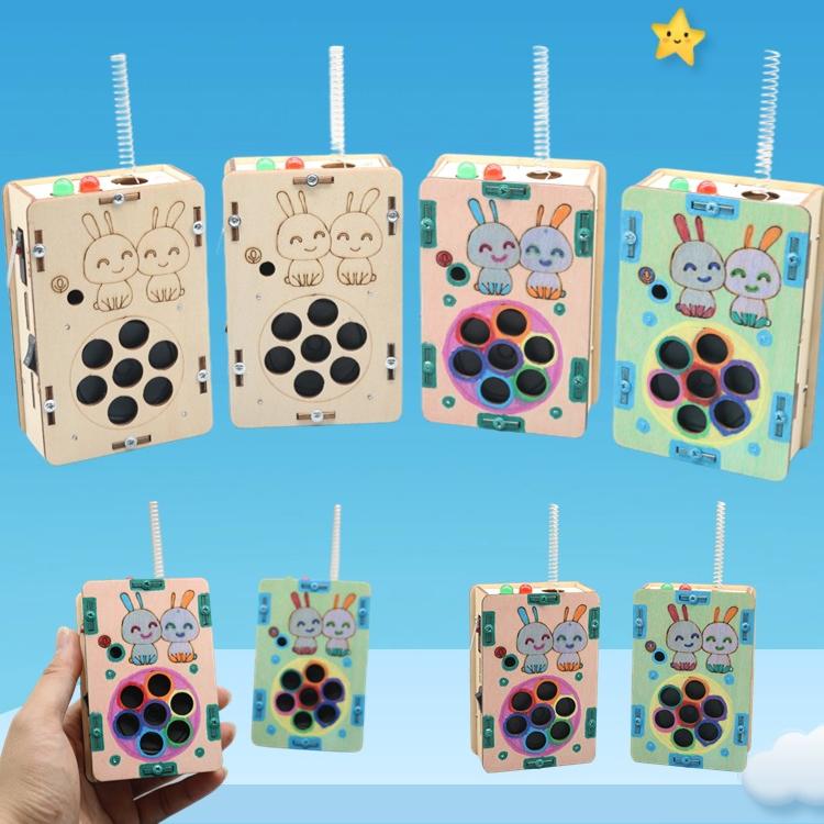 抖音同款DIY亲子对讲机多人玩儿童玩具手工科技制作小发明传呼机