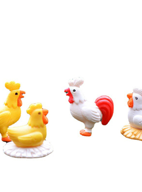 仿真公母鸡PVC玩偶微景观DIY材料