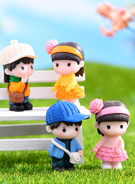 可爱男女孩PVC公仔DIY材料装饰品