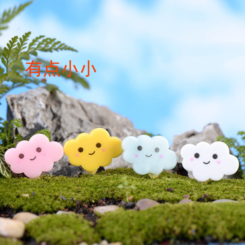 卡通云朵笑脸摆件小孩子房间桌面柜子微景观装扮烘焙蛋糕布置用品