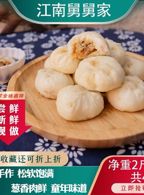 江南舅舅家小笼包手工老面发酵鲜肉灌汤小笼包1000g40个冷冻食品
