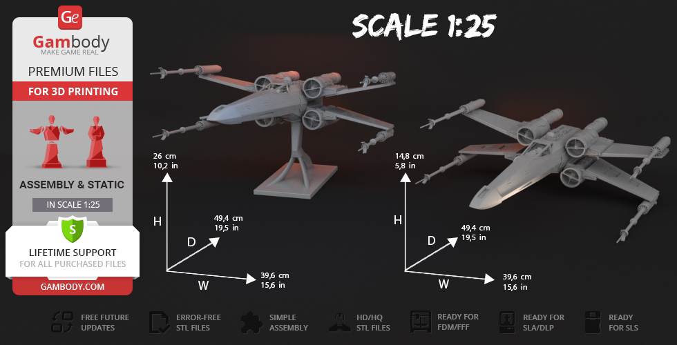 3d打印模型stl文件3dmax模型maya三维动画 星球大战 x战机
