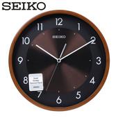 日本精工挂钟SEIKO静音扫秒12寸简约现代圆形客厅卧室壁钟QXA615