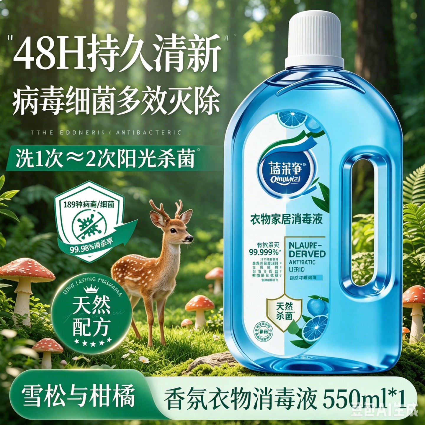 香氛衣物消毒液植源配方无刺激宝宝衣物宠物用品清洁可用