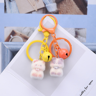 猫咪玩偶挂件包包装饰品小巧公仔迷你铃铛挂饰毛绒可爱钥匙扣环圈