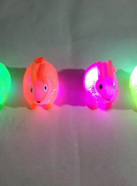 闪光毛毛球七彩发光小兔子毛毛球发泄弹力球儿童玩具地摊货源