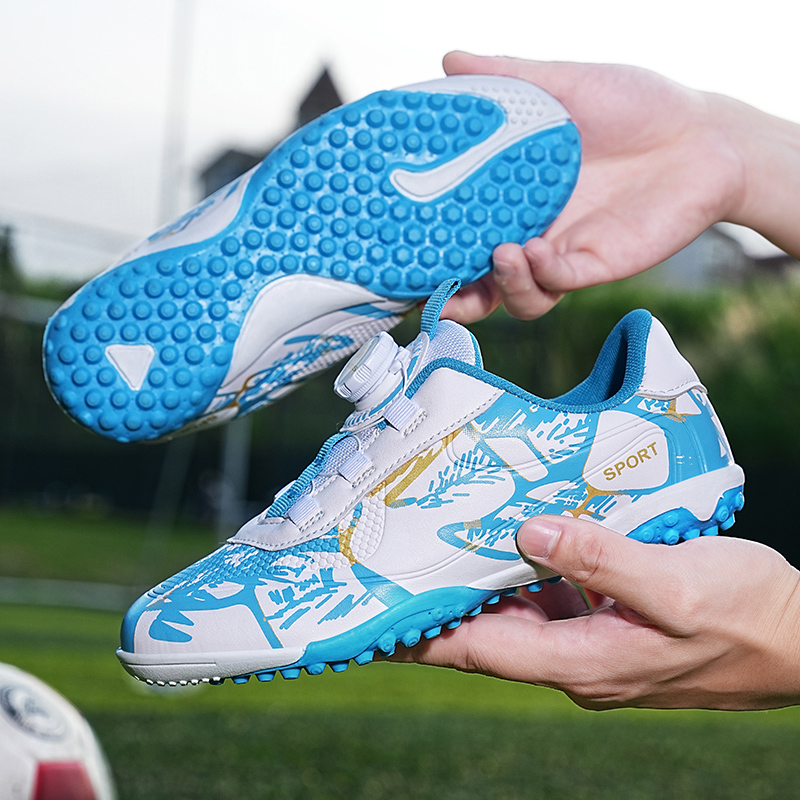 儿童足球鞋碎钉男童小学生耐磨训练鞋tf草地女童旋转纽扣