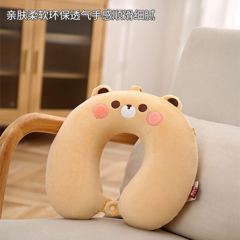 卡通可爱记忆棉U型枕 康乐屋慢回弹护颈枕 飞机差旅旅行颈枕批发