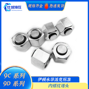 9C/9D系列镀锌内螺纹堵头卡套堵头H型内丝堵头 24锥内螺纹堵头