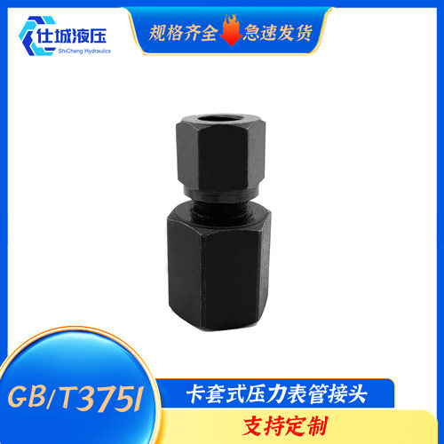 GB/T3751卡套式压力表管接头碳钢船用内外丝补过渡液压接头