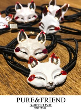 PureFriend 耳朵狐狸 打折包邮动物头饰合金百搭发绳皮筋可爱发圈