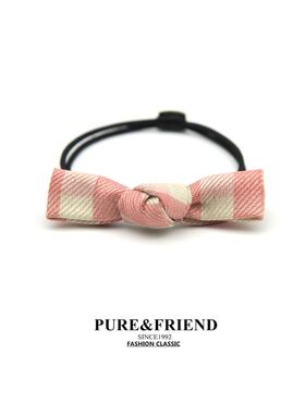 满58包邮正品PureFriend小可爱清新格子布艺皮筋发圈头绳手链手绳