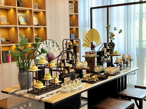 中秋中式端午摆台茶歇甜品台展示架婚宴寿宴开业国风摆台蛋糕架