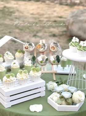 新款白色木质甜品台展示架小清新户外婚礼甜品台展示架商务摆台