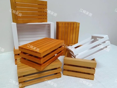 木质收纳筐白色复古做旧面包托盘森系甜品台装饰摆件拍摄道具摆件