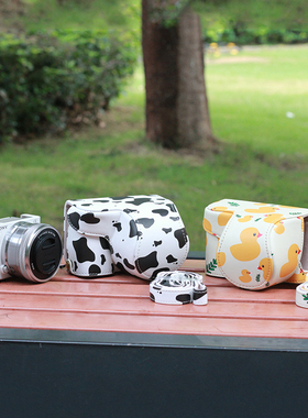 适用索尼ZVE10L相机包卡通皮套A5100保护套a5000相机壳ZV1F可爱包