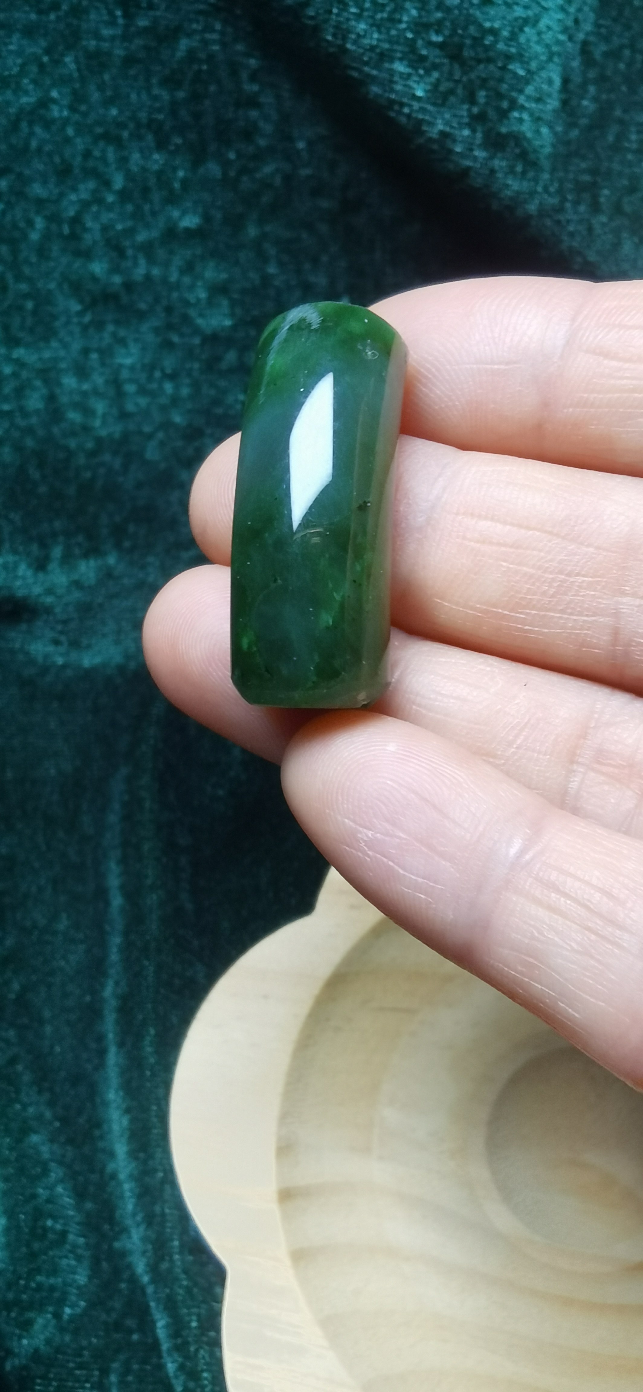 天然和田玉菠菜绿碧玉玛瑙手牌半镯打好孔已抛光