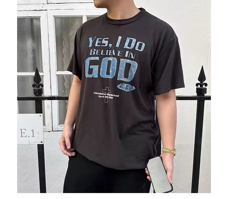 现货 ERD相信神忧郁的富二代BELIEVE IN GOD小众设计感短袖T恤