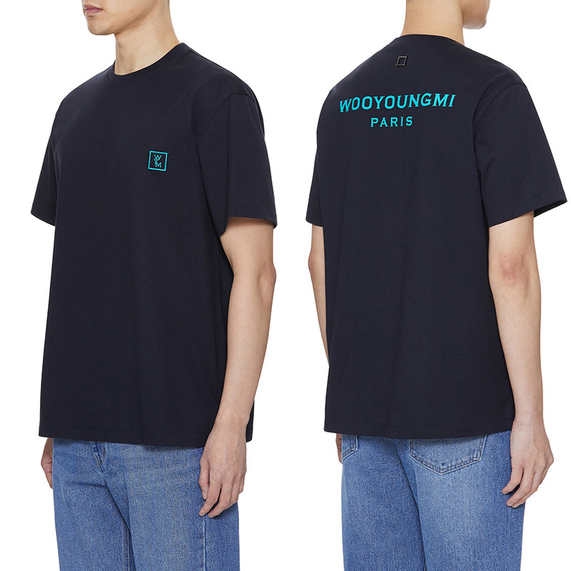 WYM 刺绣简约LOGO 宽松短袖T恤男女情侣tee 张译同款