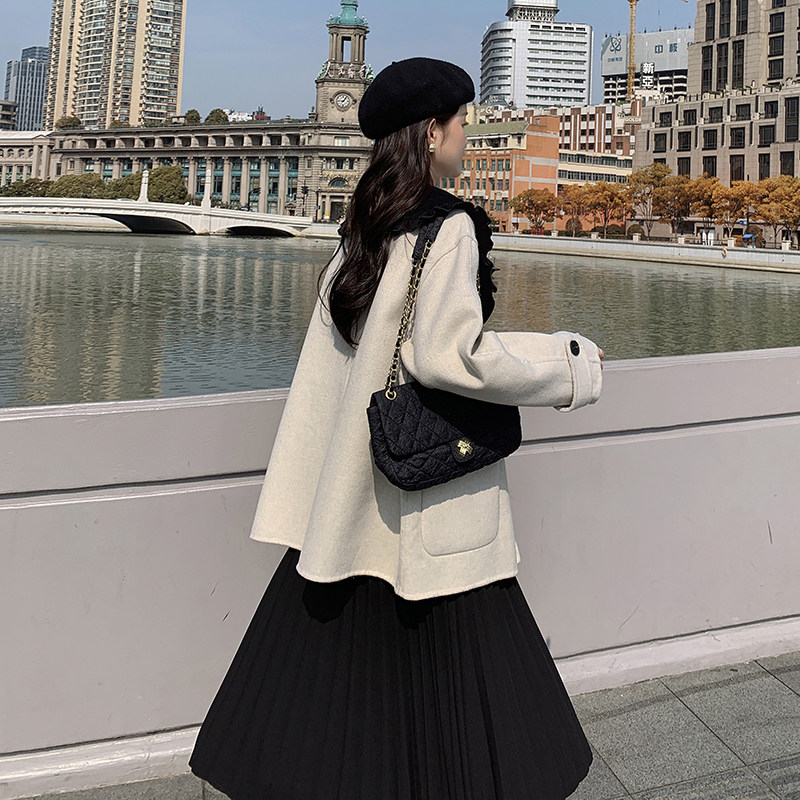 【22冬】20号出娃娃领双面呢大衣浙宝126-8667-P255-K358,女装毛呢外套,乔安迪