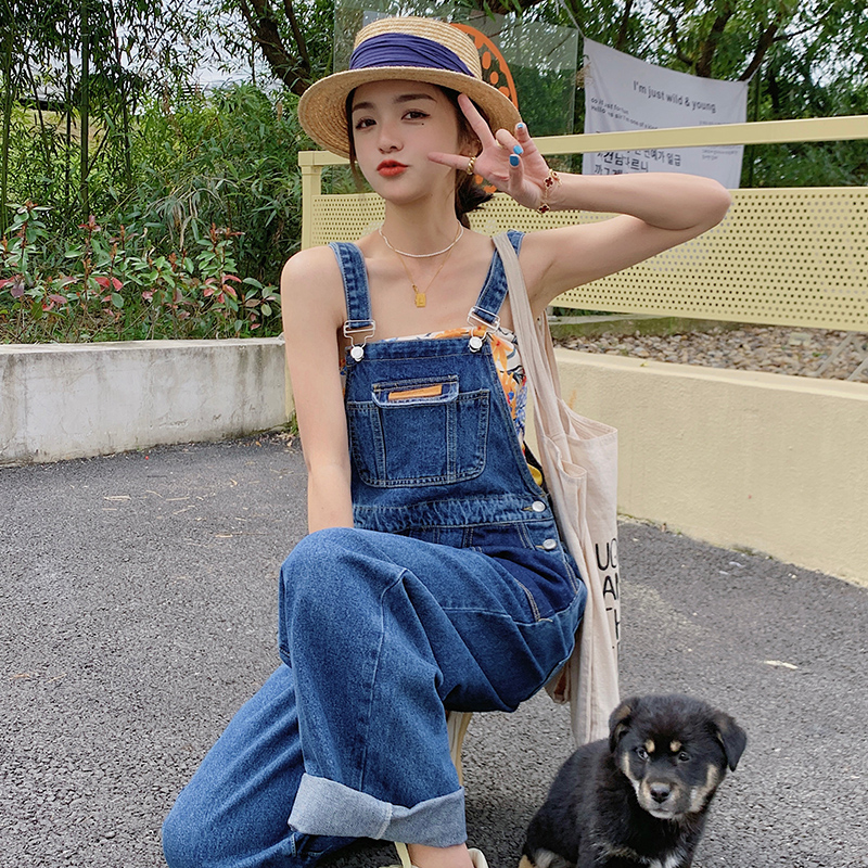 【2022夏】24号出货拼色牛仔背带裤2027-P95-K148，女装牛仔裤，乔安迪