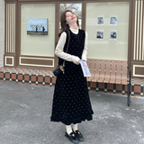 现货8556-P195K278丝绒钉珠马甲+半裙加厚两件套打底衫单批55，女装套装/套裙，乔安迪