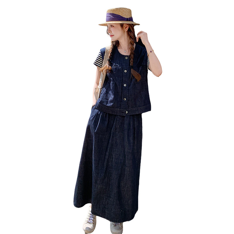 新品，现货B126-5863-牛仔两件套P155K228，条纹TP40，,女装套装/套裙,乔安迪