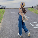 【2022夏】24号出货拼色牛仔背带裤2027-P95-K148，女装牛仔裤，乔安迪