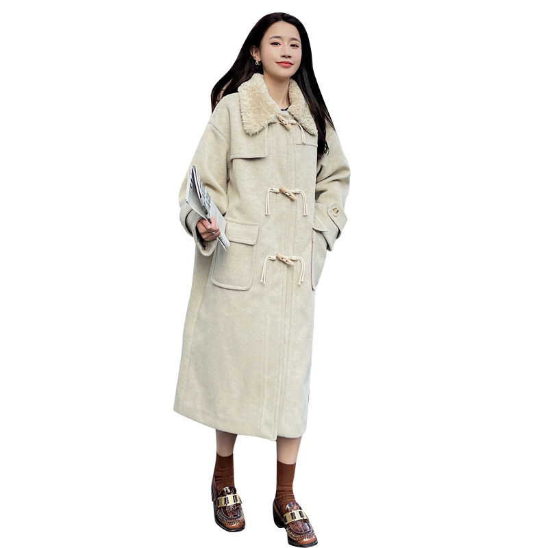 【新款】大货已出设计羊羔毛领毛呢外套8695-P190-K278,女装毛呢外套,乔安迪
