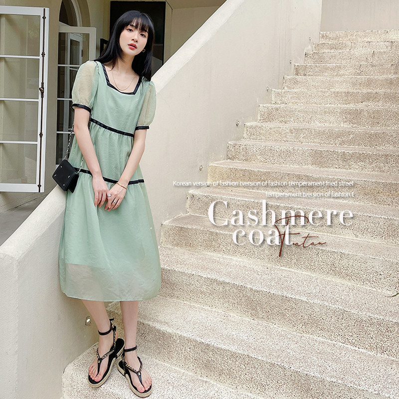 【新品】现货 一夏的清凉 方领连衣裙2273-P105-K158图片