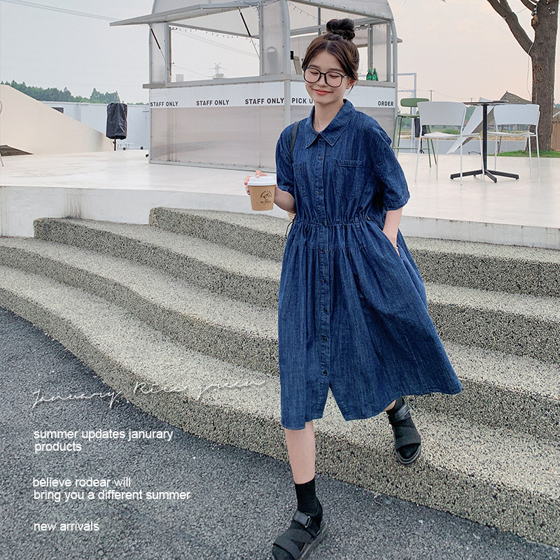 【新品】薄款学院风定制面料牛仔连衣裙22106-P120-K168,女装连衣裙,乔安迪