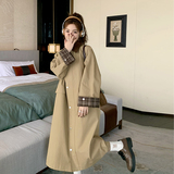 【现货】126-9812-P155K218中长款格子拼接设计风衣，女装风衣，乔安迪