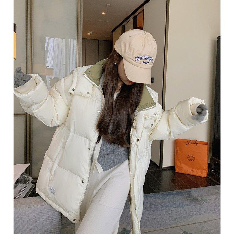 90白鸭绒羽绒服女2024年冬季新款设计感小众小个子短款面包服外套,女装羽绒服,乔安迪