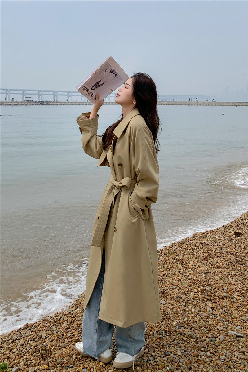 {新品现货}休闲款中长款风衣浙宝126-9965-P150-K218,女装风衣,乔安迪