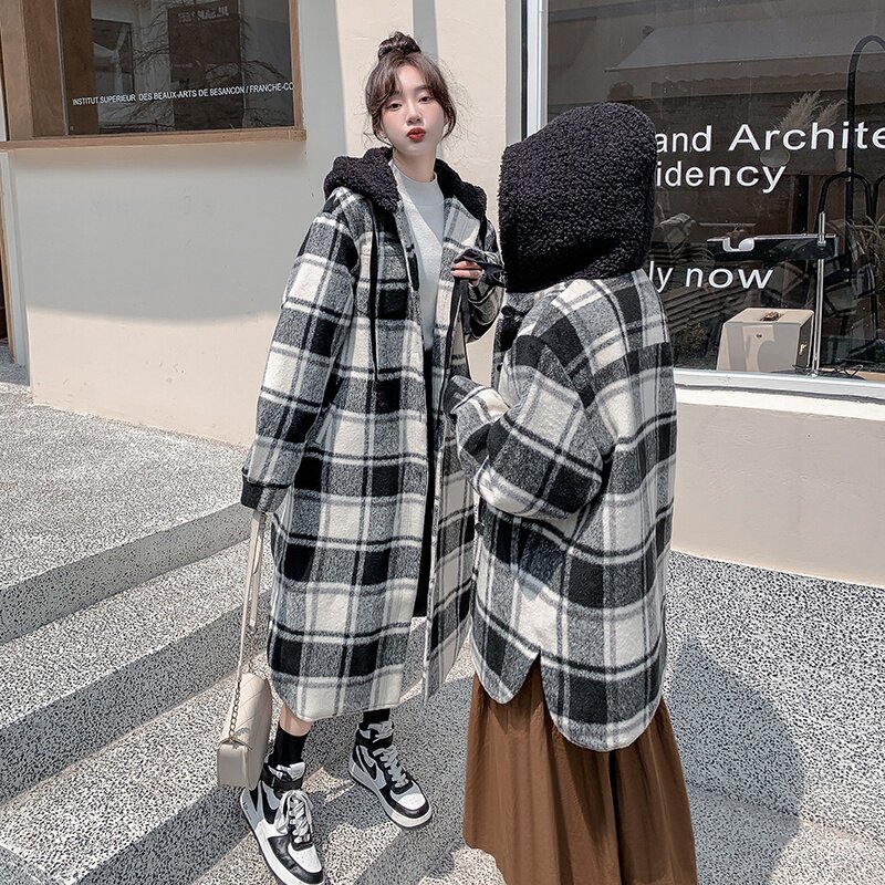 【22】复古格子毛呢大衣8676-长款P185K278短款P175K258,女装棉衣/棉服,乔安迪