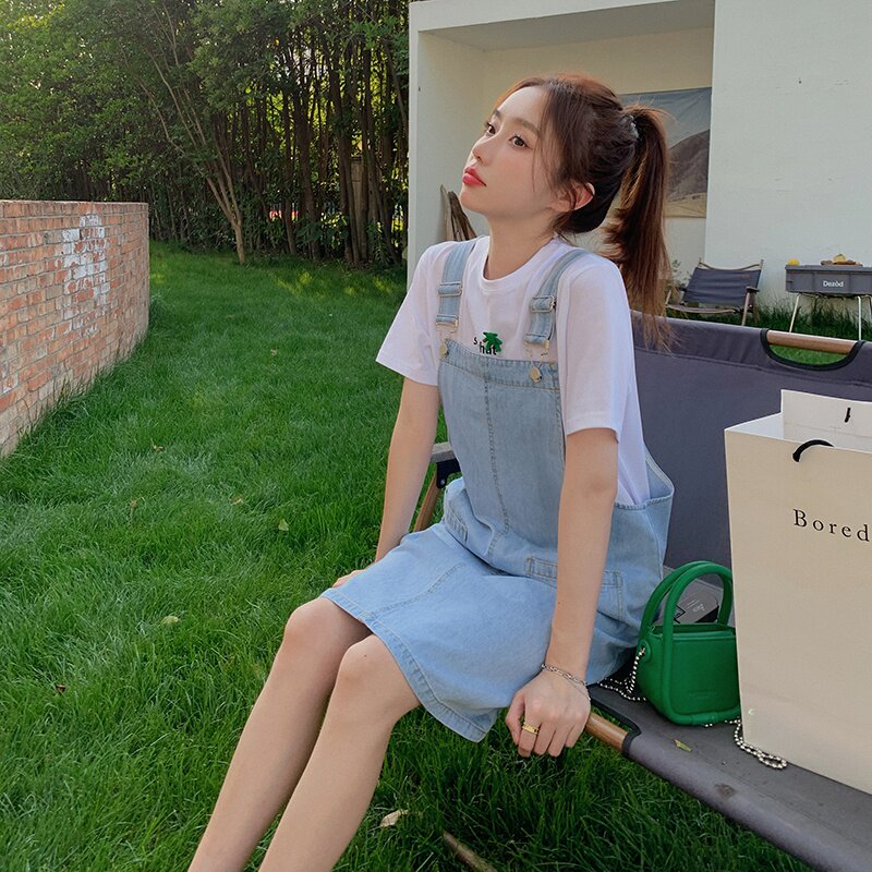 【】小熊T牛仔背带裙套装2293-P115K168单背带裙P85-K138,女装连衣裙,乔安迪
