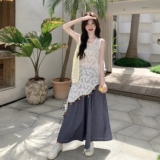 设计感背心罩衫阔腿裤套装女夏2025新款绝美松弛感上衣长裤两件套，女装套装/套裙，乔安迪
