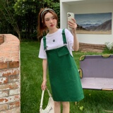 【】笑脸刺绣背带裙套装2292-P115-K168单裙P85-K138，女装连衣裙，乔安迪