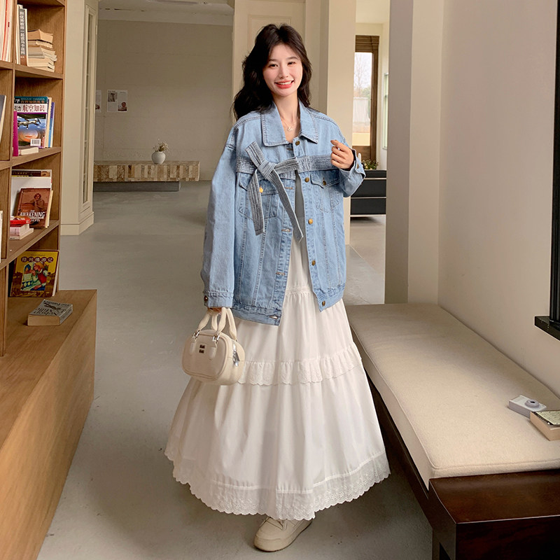 独特超好看蝴蝶结牛仔外套女春季2025新款韩系chic设计感夹克上衣,女装短外套,乔安迪