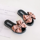 Детские летние нескользящие тапочки, пляжная обувь с бантиком, слайдеры для принцессы, мягкая подошва