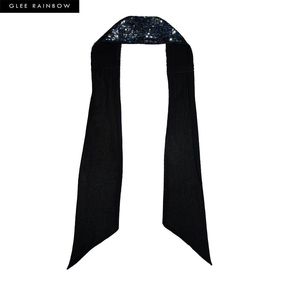 gleerainbow黑耀真丝系带头巾