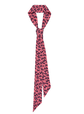 Glee rainbow 可爱性感粉色蝴蝶结印花柔软网纱小丝巾