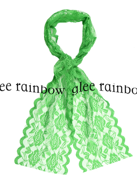 GLEE RAINBOW 性感朦胧绿蕾丝飘带 眼罩丝巾