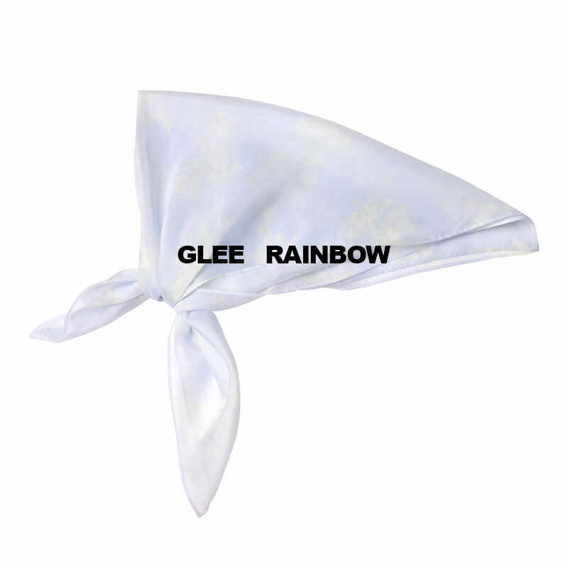 Glee rainbow 2024新款浅蓝清新花卉真丝欧根纱挺阔围巾方巾头巾