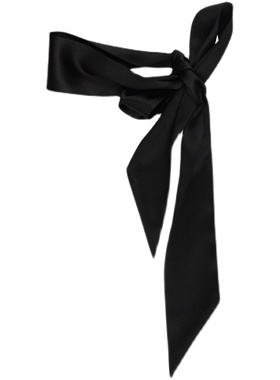 GLEE RAINBOW 黑色经典真丝缎丝巾 围巾