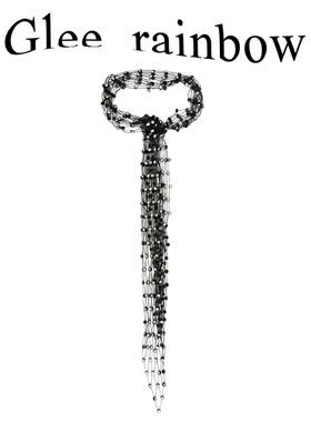 Glee rainbow 菱形网面黑钻钻装饰造型闪耀围巾