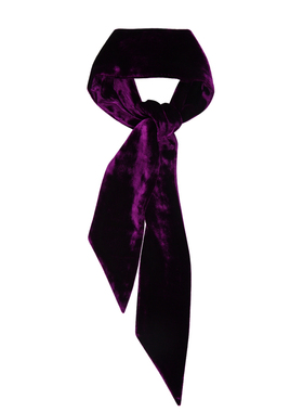 GLee rainbow华丽紫色真丝天鹅绒围巾