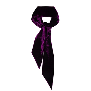 GLee rainbow华丽紫色真丝天鹅绒围巾