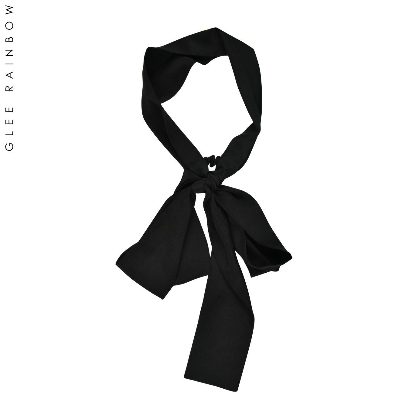 GLee rainbow黑色真丝双绉发带